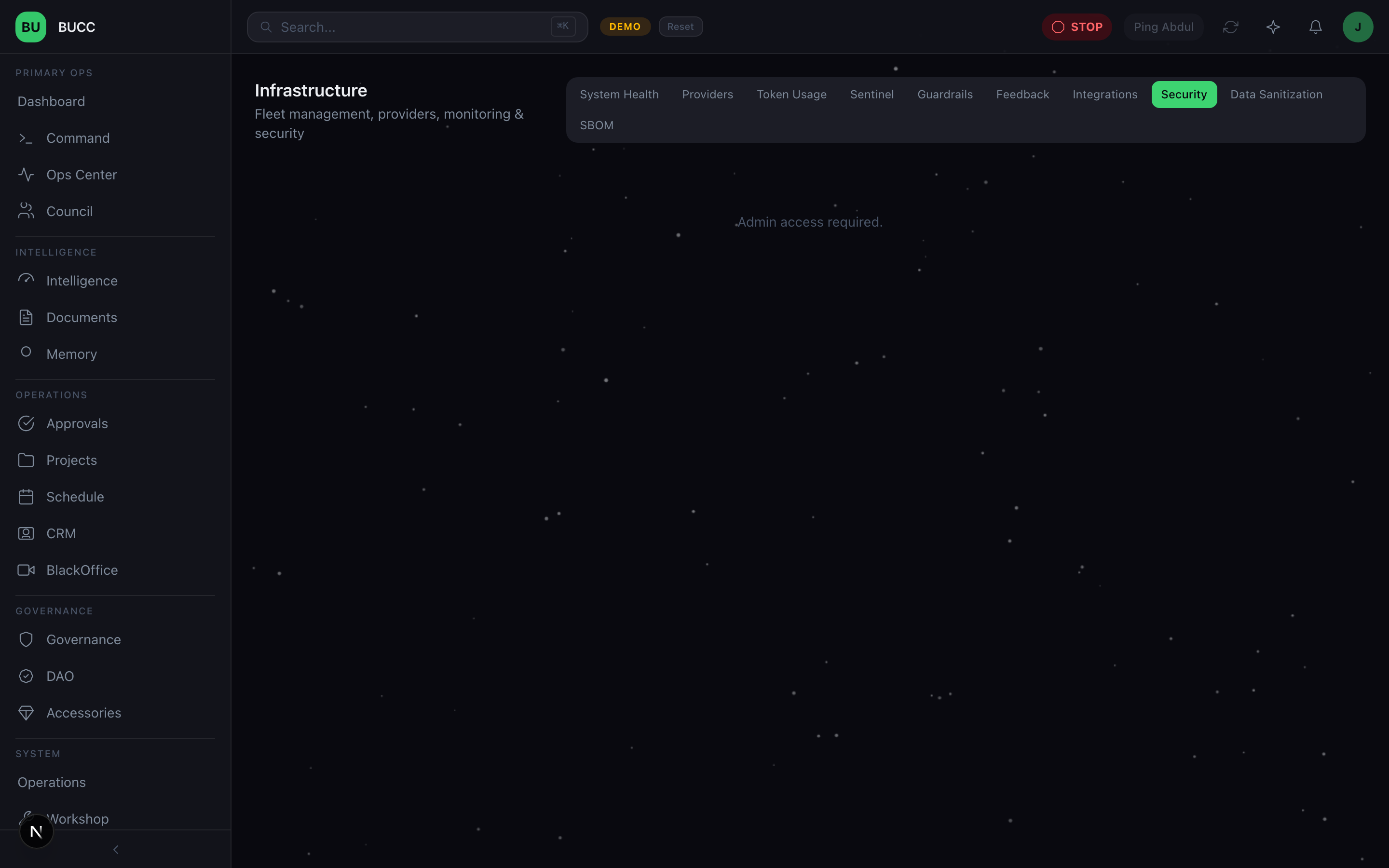 BUCC infrastructure security surface, ACL enforcement lives here